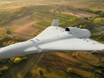 Iranian military drone Shahed-238 with jet engine Low-poly 3D model