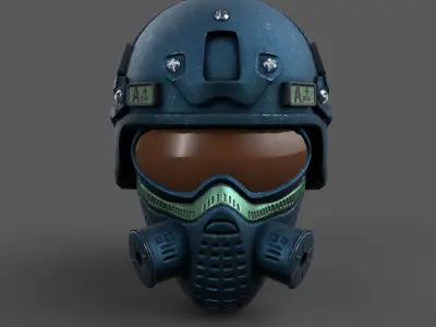 Helmet scifi combat military fantasy  Low-poly 3D model