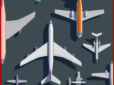Mobile Airport Low-poly 3D model