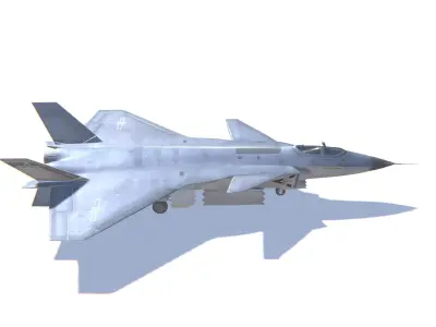 J-20 Black Eagle Jet Fighter Aircraft Low-poly 3D model
