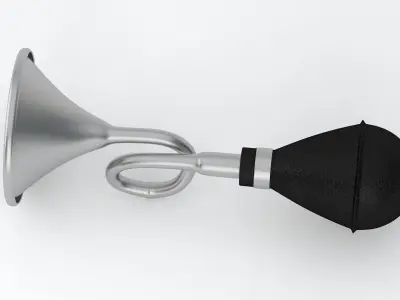Vintage Vehicle Horn Silver 01 3D model