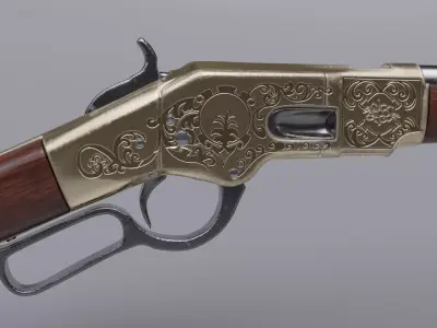 Carabine - Winchester 1866 Low-poly 3D model
