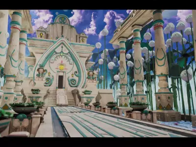 Stylized Ancient Temple Low-poly 3D model