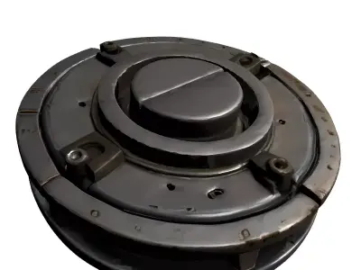 SciFi Industrial Mechanical Part Low-poly 3D model