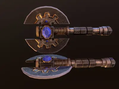 Medium Dwarf Axe Low-poly 3D model