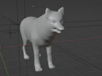 Grey Wolf Low-poly 3D model