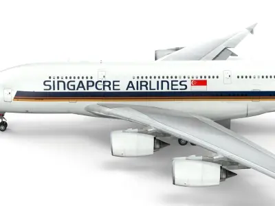 Airbus A380 Singapore Airlines - Element 3D 3D model