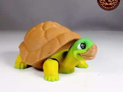 Flexi Tortoise No support Print in Place Articulate 3D print model