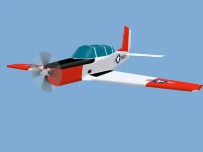 plane3 airplane flying in sky 3D model