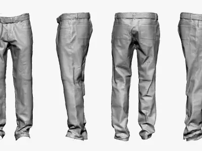 001286 white jeans Low-poly 3D model