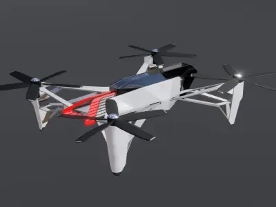 Cargo Drone delivery vehicle 3D Low-poly 3D model