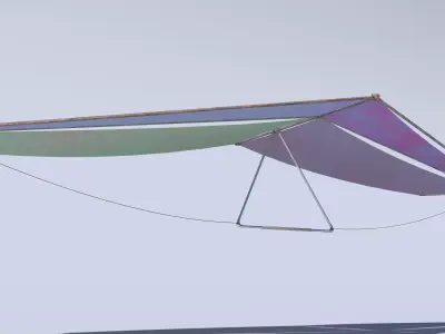 Handmade hand-glider Low-poly 3D model