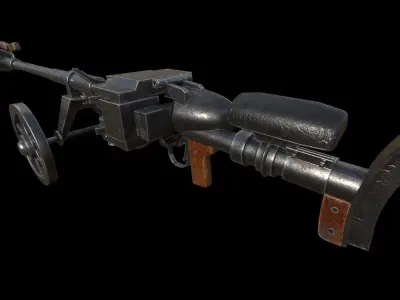 Anti-tank rifle RES Low-poly 3D model