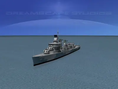 Sumner Class Destroyer DD699 USS Waldron 3D model