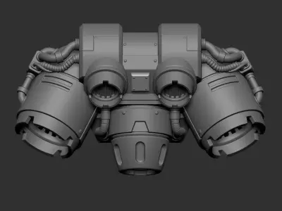 Heavy Assault Tri-Jet Jump Pack - Sci-Fi Miniature Backpack 3D print model