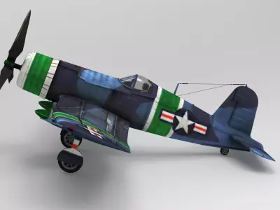 Lowpoly f4u4 Aircraft Low-poly 3D model