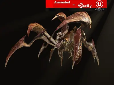 dreadful beetle Low-poly 3D model