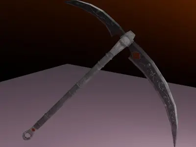Gothic war scythes Low-poly 3D model