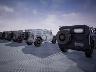 Functional - GAZ Tiger  Combat Vehicle  6 Versions Low-poly 3D model