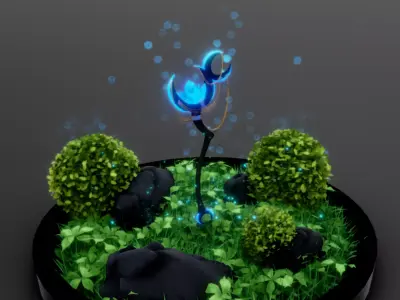 Moon Staff Low-poly 3D model