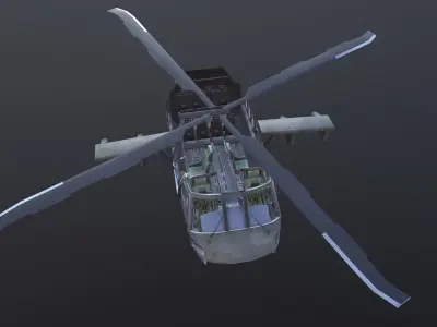 UH-60 Blackhawk Helicopter Cockpit Low-poly 3D model