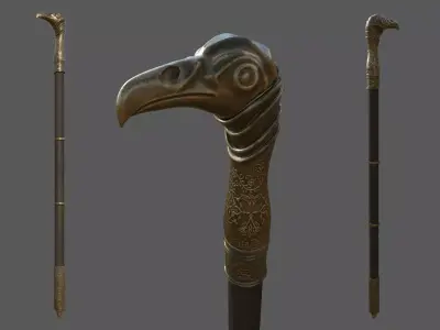  Assassins Creed Cane Sword Low-poly 3D model