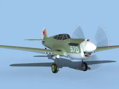 Curtiss P-40F Tomahawk V16 Soviet Union 3D model
