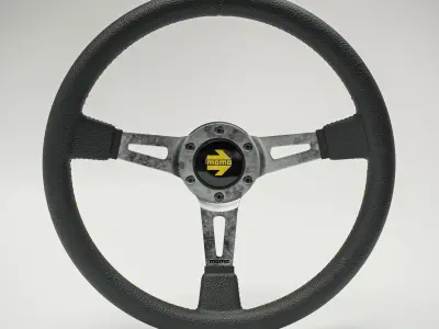 MOMO Style Racing Steering Wheel in 4 colour variants 3D model