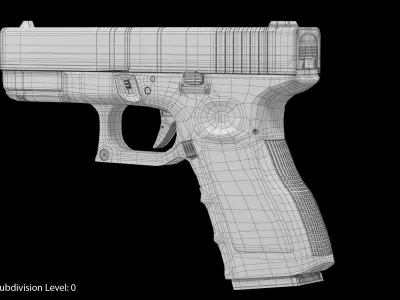Glock 19 Low-poly 3D model