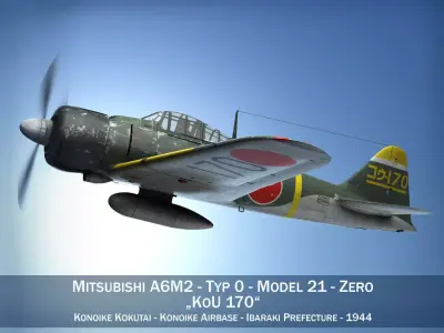 Mitsubishi A6M2 Zero - Konoike Kokutai 3D model