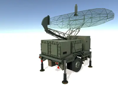 Military Set missile launcher Low-poly 3D model