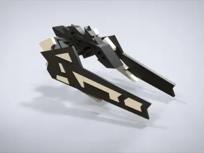 M Spaceship star wars statue in shape of sword Low-poly 3D model