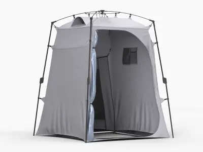 Portable Hygiene Tent With Frame Structure Gray 3D model