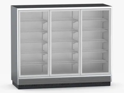Soda Drink Fridge Large 3 Door 3D model