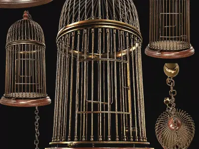 Bird Cage Low-poly 3D model