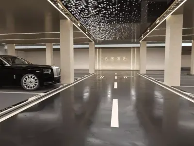 Modern Luxury Car Park - Garage Low-poly 3D model