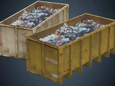 Garbage Container 3B Low-poly 3D model