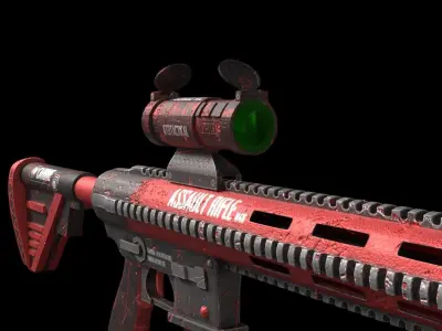 M416 Assault Rifle Low-poly 3D model