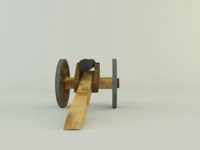 9-5mm cannon gun Low-poly 3D model