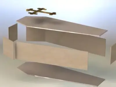 Adult coffin Free 3D model