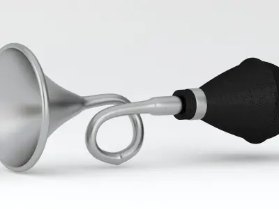 Vintage Vehicle Horn Silver 01 3D model