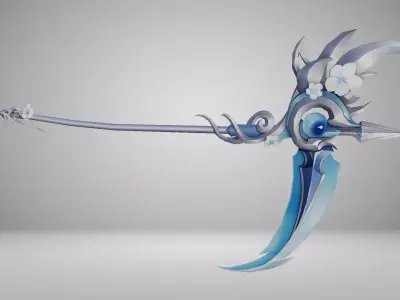 Futuristic Scythe Low-poly 3D model