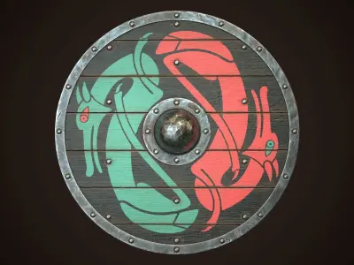 Viking Shield 12 Low-poly 3D model