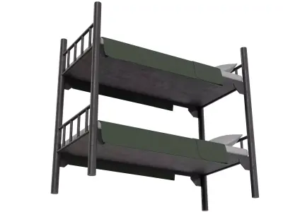  Military Bunk Bed Low-poly 3D model