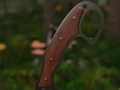 Realistic survival knife Game ready Free low-poly 3D model