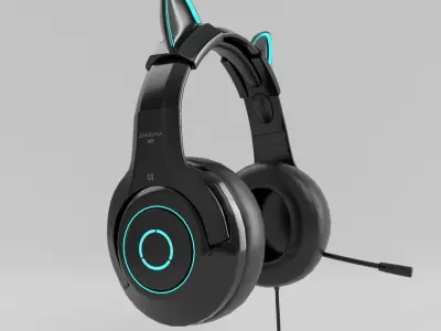 Cat Ears Gaming Headphones 3D model