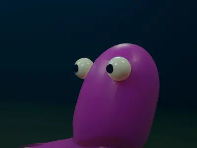 Cartoon-Style Low-Poly Octopus - Charming and Colorful Low-poly 3D model