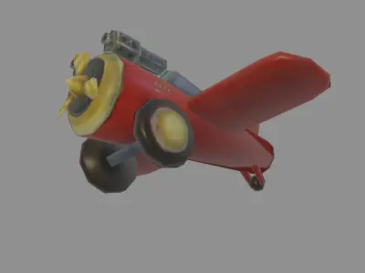 airplane for game Low-poly 3D model