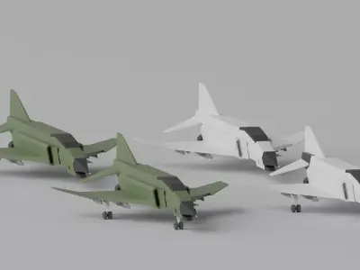 Cartoon McDonnell Douglas F-4 Phantom II 3D model