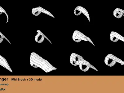 33 Claw Finger Low-poly 3D model